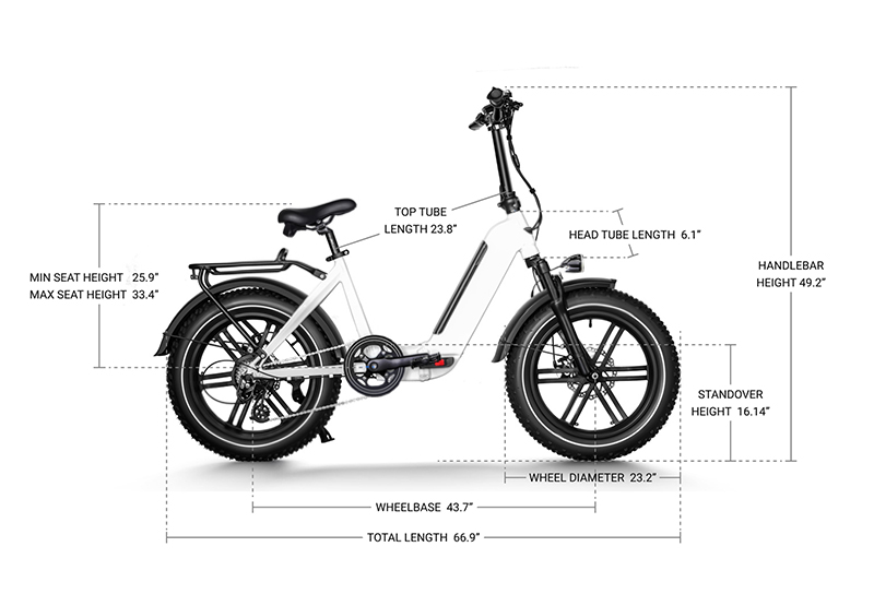 Haidong Agility folding ebike size